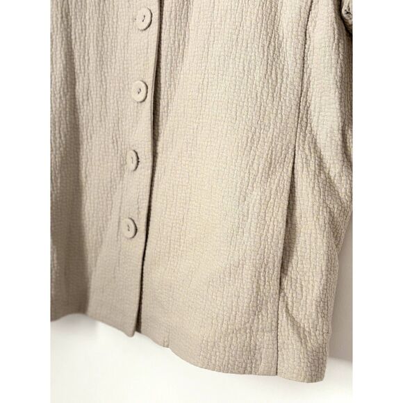 Eileen Fisher Blazer Jacket Size Medium pockets Neutral Minimalist Cotton N34 - Picture 7 of 15